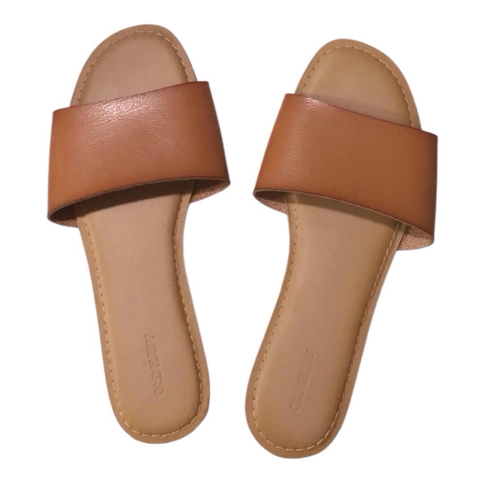 Old Navy Faux-Leather Slide Sandals -Size 10 *NWOT*
